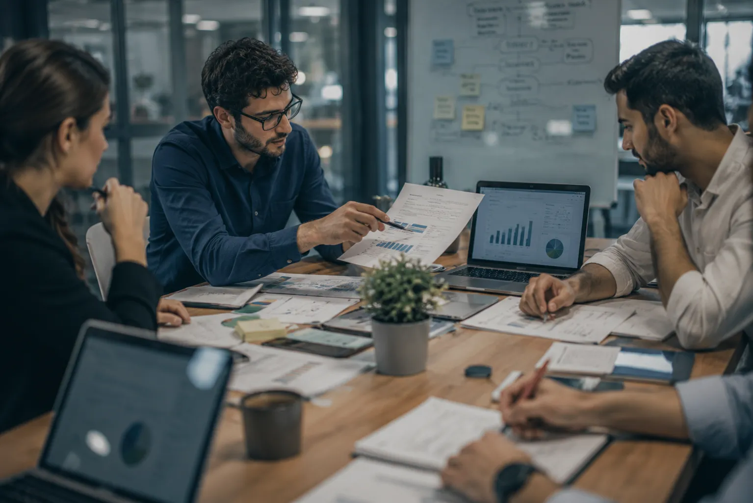 TCI consultants reviewing candidate profiles, reports, and delivery requirements