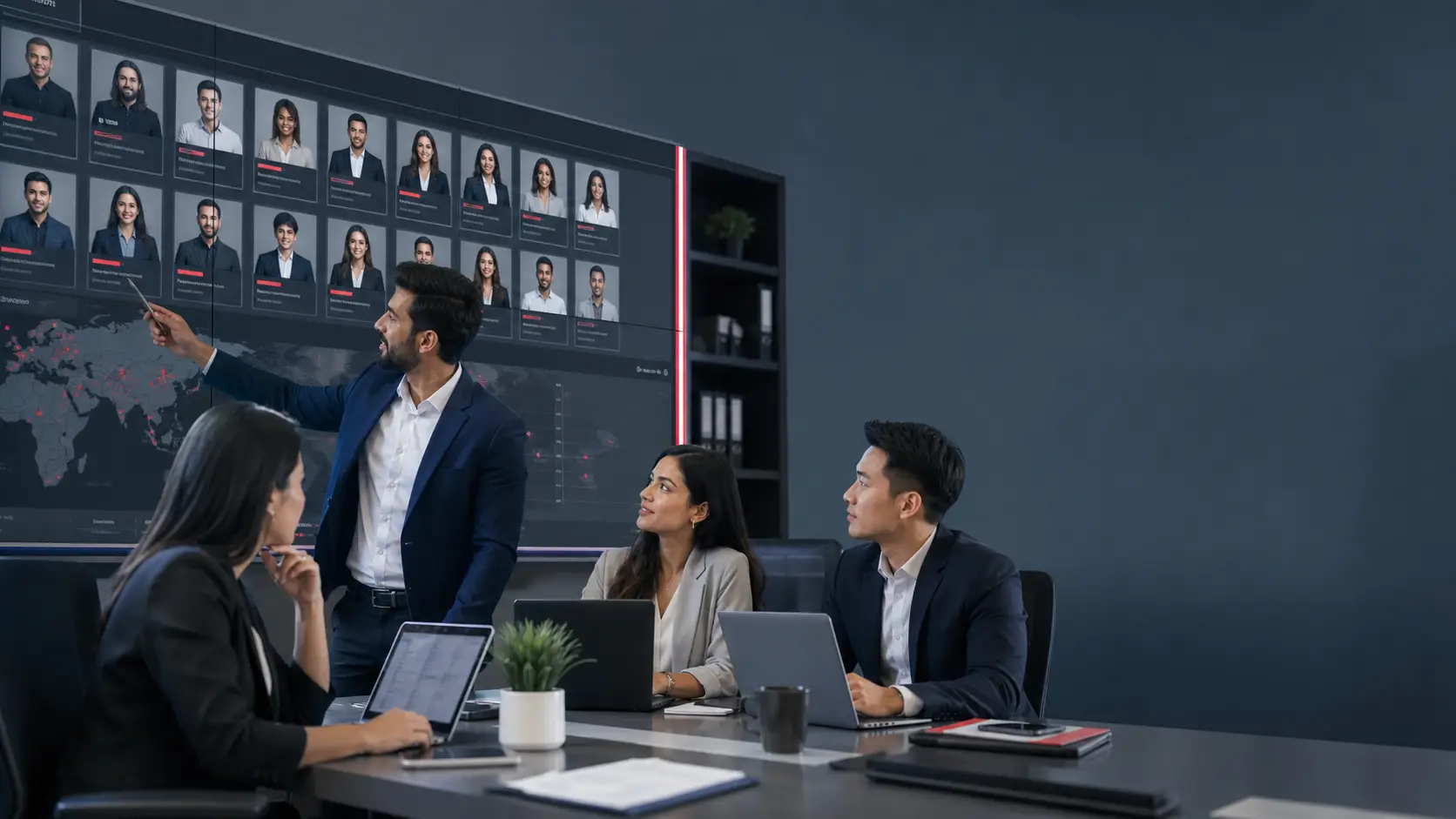 Recruitment specialists reviewing a verified candidate network